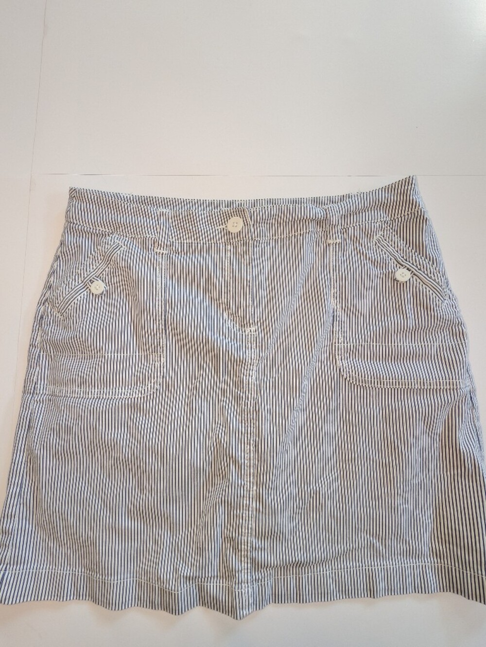 Karen Scott Blue And White Seersucker Skort, Size 6
